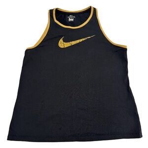 Nike Black & Gold Swoosh Tank Top